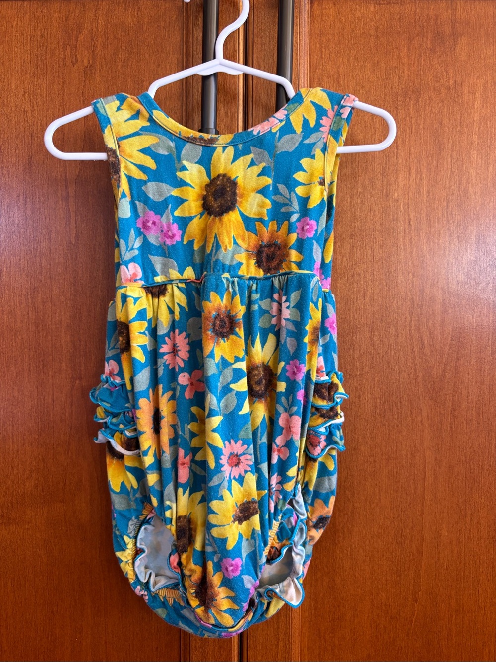 Little Sleepies Sunflower Fields Ruffle Bubble Romper
